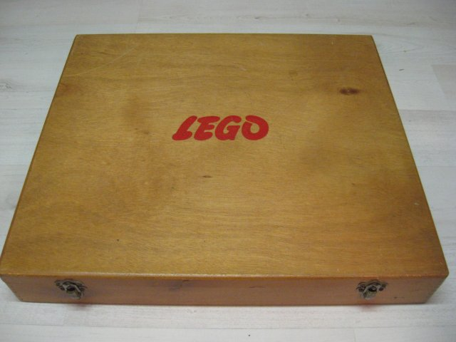 Wooden Storage Box Large (Double Latch) with Red LEGO Logo (no dogbone)