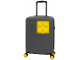 Gear No: 20152-1962  Name: Trolley Suitcase, Urban 20" - Dark Bluish Gray with Yellow Wheels and Brick 2 x 2