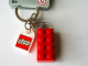 Gear No: 3917c  Name: 2 x 4 Brick - Red Key Chain with Lego Logo Tile, Modified 3 x 2 Curved with Hole