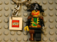 Gear No: 4224498  Name: Pirate Captain Key Chain with 2 x 2 Square Lego Logo Tile, Chain and Ring Attachment