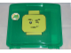Gear No: 499119  Name: Project Case with Baseplate, Trans-Green with Minifigure Head with Lopsided Grin and Wink Pattern