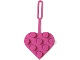Gear No: 53693  Name: Bag / Luggage Tag, Silicone, LEGO Plate, Round 3 x 3 Heart Dark Pink