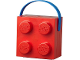 Gear No: 5711938023676  Name: Lunch Box, Brick 2 x 2 Red with Blue Handle