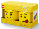 Gear No: 5711938034801  Name: Minifigure Head Storage Container Large - Male and Silly Sticking Tongue Out Set (2 Pieces - 4032)
