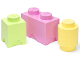 Gear No: 5711938247577  Name: Storage Brick Multi-Pack - Bright Light Yellow / Yellowish Green / Bright Pink  (3 Pieces - 4014)