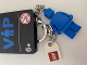 Gear No: 6339348  Name: VIP Blue Minifigure Key Chain with LEGO Logo Tile, Modified 3 x 2 Curved with Hole