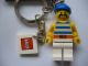 Gear No: 850301  Name: Pirate with Striped Shirt and Blue Bandana Key Chain with 2 x 2 Square Lego Logo Tile