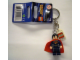 Gear No: 850813  Name: Superman Dark Blue Suit Key Chain with Lego Logo Tile, Modified 3 x 2 Curved with Hole