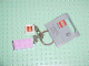 Gear No: 851024  Name: 2 x 4 Brick - Bright Pink Key Chain with 2 x 2 Square Lego Logo Tile
