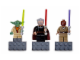 Gear No: 852555  Name: Magnet Set, Minifigures SW (3) - Yoda, Count Dooku, Mace Windu - with 2 x 4 Brick Bases blister pack