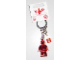 Gear No: 853303  Name: VIP Chrome Red Minifigure Key Chain with LEGO Logo Tile, Modified 3 x 2 Curved with Hole - White Label