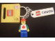 Gear No: 853307  Name: Minifigure Male with Maple Leaf Key Chain with Lego Logo Tile, Modified 3 x 2 Curved and Tile 2 x 4 with 'CANADA' Pattern