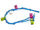 Gear No: 853440bracelet  Name: Bracelet - Dark Azure Knotted String with Magenta, Lime, and White Modified Plates