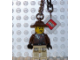Gear No: KC037  Name: Johnny Thunder (Brown Jacket) Key Chain with 2 x 2 Square Lego Logo Tile