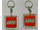 Gear No: KC094  Name: Lego Logo Both Sides on 5 x 5 Clear Plastic - Square Key Chain