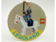 Gear No: LLTag02  Name: Bag / Luggage Tag, Plastic Round, LEGOLAND Lion Knights Minifigure on Horse