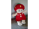 Gear No: LollyStrawberry  Name: DUPLO Figure Little Forest Friends Plush - Female, Red Dress with Two White Flowers Down (Lolly Strawberry)