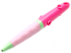 Gear No: clikitspen07  Name: Clikits Heart Pen, Dark Pink and Light Green, 4 Icon Holes, Rubber Grip, Ring for Carabiner