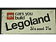 Gear No: displaysign030  Name: Display Sign Medium Long Metal Legoland - Cars you build
