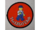 Gear No: patch04  Name: Patch, Sew-On Cloth Round, The LEGO Club (Classic Construction Worker Walking)