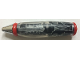 Gear No: penbody009pb01  Name: Bead, Pen Body with Red Ends, Chrome Tip, and SW Mechanical Pattern