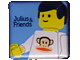 Gear No: pfmag04  Name: Magnet, Paul Frank Square with Minifigure wearing Julius and Friends Shirt Pattern