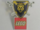 Gear No: pin004  Name: Pin, Knights' Kingdom I Lion Shield with Crossed Swords and LEGO Logo