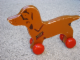 Gear No: pulldog  Name: Wooden Pull-Along Dog, Small with Wheels