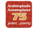 Gear No: racegame2ndpl3  Name: Racers Game 2nd Place Card with White 'Andenplads/Annenplass 75 point/poeng' Pattern