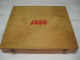 Gear No: wood13  Name: Wooden Storage Box Large (Double Latch) with Red LEGO Logo (no dogbone)