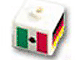 Gear No: bead004pb016  Name: Bead, Square with Flags from Germany, Italy, Brazil & Mexico Pattern