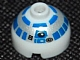 Gear No: bead017pb01  Name: Bead, Round 2 x 2 Dome Top with Silver and Blue Pattern (R2-D2)