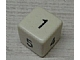 Gear No: x268pb06  Name: Die, 6 Sides with Black Numbers 1 to 6 Thin Pattern