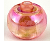 Gear No: bead003pb048  Name: Bead, Globular with Iridescent Coating Pattern