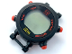 Gear No: bb1220c01  Name: Watch Part, Case Digital - Red Buttons, Black Face, Red Brick 1 x 1 and Labels, Yellow '50m'