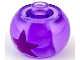 Gear No: bead003pb017  Name: Bead, Globular with Purple Star Pattern