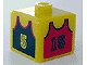 Gear No: bead004pb008  Name: Bead, Square with Basketball Jersey Pattern