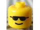 Gear No: bead006pb06  Name: Bead, Cylinder Large with Minifigure Head Pattern, Sunglasses and Classic Smile