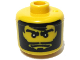 Gear No: bead006pb33  Name: Bead, Cylinder Large with Minifigure Head Pattern, Black Beard and Hair
