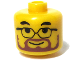 Gear No: bead006pb35  Name: Bead, Cylinder Large with Minifigure Head Pattern, Glasses and Brown Beard