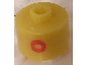 Gear No: bead029pb036  Name: Bead, Cylinder, Flat Edge with Red 'O' Pattern