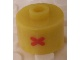Gear No: bead029pb045  Name: Bead, Cylinder, Flat Edge with Red 'X' Pattern