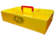 Gear No: bin06pb02  Name: Storage Bin with Retractable Red Handle on Top - LEGO System Pattern