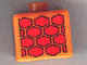 Gear No: bead004pb042  Name: Bead, Square with Red Tire Tracks Pattern on Four Sides