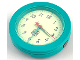 Gear No: bb1194c01  Name: Watch, Case Analog - Brick 1 x 1, Light Turquoise Hour and Minute Hands, Dark Pink Second Hand with Star