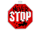 Gear No: 853963  Name: Shield, The LEGO Movie 2 Stop Sign with 'NEVER STOP' Pattern