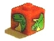 Gear No: bead004pb040  Name: Bead, Square with Bright Green Dinosaur Heads Pattern