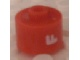 Gear No: bead029pb058  Name: Bead, Cylinder, Flat Edge with White 'F' Pattern