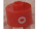 Gear No: bead029pb067  Name: Bead, Cylinder, Flat Edge with White 'O' Pattern