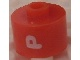 Gear No: bead029pb068  Name: Bead, Cylinder, Flat Edge with White 'P' Pattern